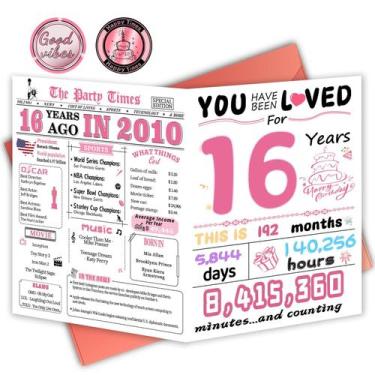 Imagem de Cartão de Aniversário FOBELEC Sweet 16 para Meninas 20x25 cm
