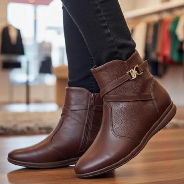 Imagem de Bota Piccadilly Feminina Cano Curto Original Sem Salto Leve, Cacau, 35