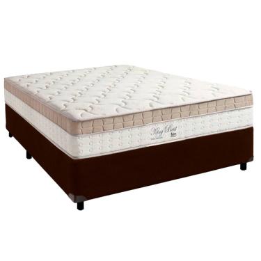 Imagem de Cama Box Casal e Colchão King Best Molas Ensacadas Anjos Marrom
