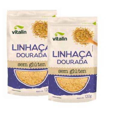 Imagem de Kit 2 Linhaça Dourada Grãos 120g Vitalin