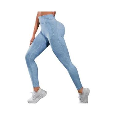 Imagem de Leggings De Yoga Femininas De Cintura Alta Sem Costura, Efeito Levanta