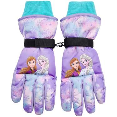 Imagem de Disney Luvas de esqui de neve isoladas para meninas – Minnie Mouse ou Frozen II Elsa e Anna (bebês/meninas), Luva Frozen rosa/roxo, Age 4-7