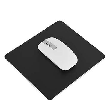 Imagem de Mouse pad de alumínio, tapete rígido para escritório e jogos, mouse pad de controle rápido e preciso, resistente a derramamentos, (preto)