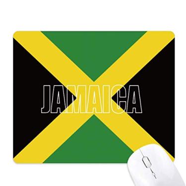 Imagem de Mouse pad Jamaica com nome da bandeira do país, mouse pad de borracha antiderrapante para jogo escritório