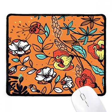 Imagem de Tapete de borracha para jogos Orange Modern Art Lily Camélia com borda costurada