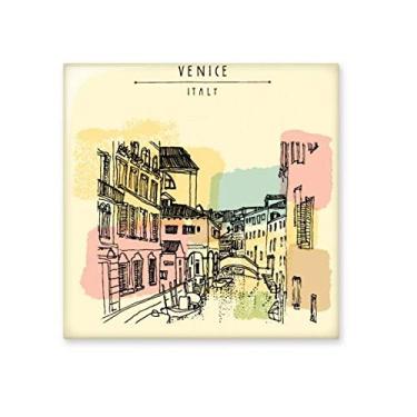 Imagem de Azulejo de cerâmica brilhante com padrão de marco da Alfândega da Itália Venice