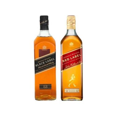 Imagem de Kit Whisky Johnnie Walker Black Label Escocês - 12 Anos 1L + Whisky Jo