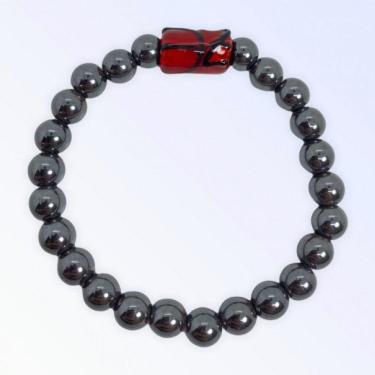 Imagem de Pulseira Pomba Gira Firma Hematita e Silicone