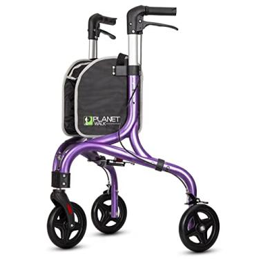Imagem de Planetwalk - Andador Rolante Premium de 3 Rodas para Idosos - Andador Dobrável Ultraleve para Idosos, Auxílio de Mobilidade de Três Rodas em Alumínio, Roxo Escuro