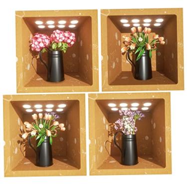 Imagem de Veemoon 12 Peças Adesivo De Parede Arte De Parede De Lona De Flores Vintage Decalque Para Geladeira Adesivo De Flor Adesivos Removíveis Decalque De Geladeira Pvc 3d Porta Da Parede Plantar