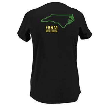 Imagem de John Deere Camiseta feminina gola V gola V EUA e Canadá Farm State Pride, Carolina do Norte, P