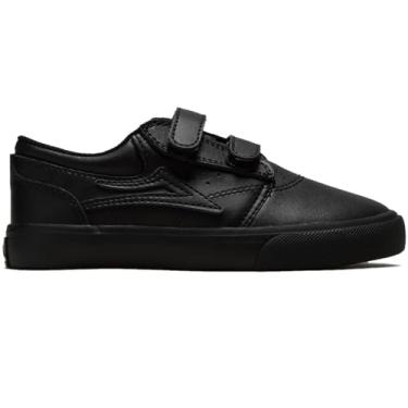 Imagem de Lakai Griffin Tênis infantil de skate – Tênis clássico de cano baixo, Couro preto/preto, 12 Big Kid