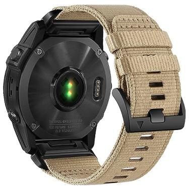 Imagem de Abanen Pulseiras de relógio de nylon de ajuste rápido atualizadas de 22 mm para Garmin Fenix 7/Fenix 6/Fenix 5/EPIX 2, pulseira esportiva de nylon ajustável com fecho de aço inoxidável para Forerunner