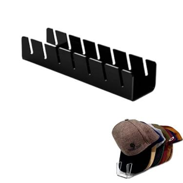 Imagem de Suporte Organizador de Bonés em Acrilico Slim Expositor Transparente - Preto Para até 7 Bones… (Preto)