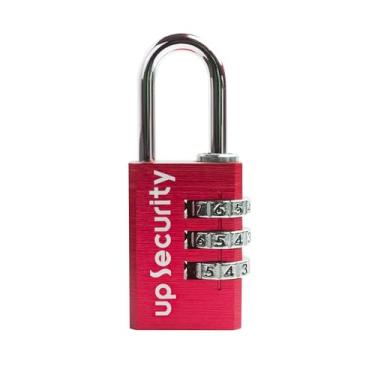 Imagem de Cadeado pequeno de 3 dígitos, cadeado impermeável com senha redefinível para armário de academia/bagagem/portão/estojo/caixa de ferramentas/armário esportivo (vermelho)
