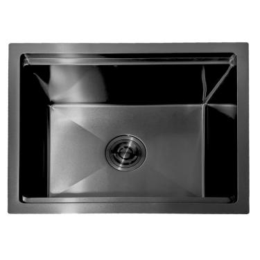 Imagem de Cuba Inox Preta Support Cozinha Sobrepor Ou Embutir 50x40cm