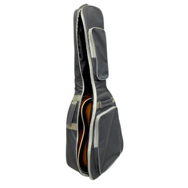 Imagem de Capa De Violão Cinza Folk Acolchoada Modelo Luxo Case Bag - JL Bag