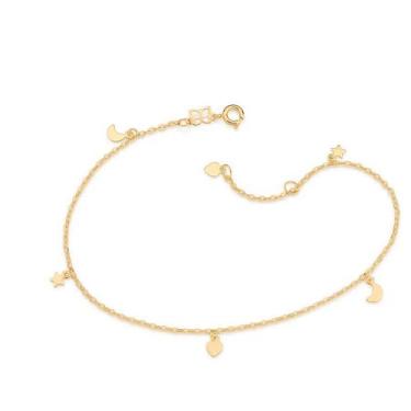 Imagem de Tornozeleira banhado ouro 3x 24k 18k e 22k feminina pulseira de pé ber