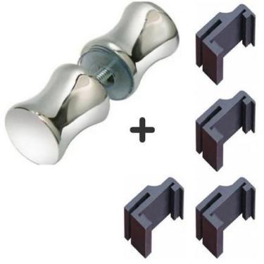 Imagem de KIT PUXADOR DUPLO ZAMAC BOX VIDRO BLINDEX e GUIA BOX NYL-333 - MOB COM