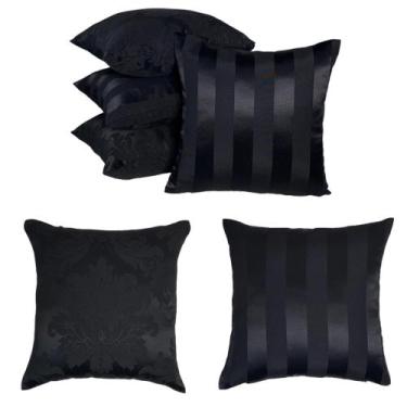 Imagem de Kit 4 Capas de almofada Jacquard Medalhão/Listrado 45 X 45 - MUMUDECOR