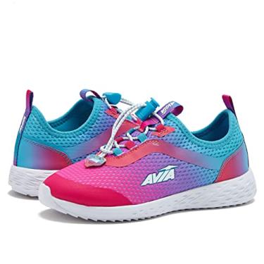 Imagem de Avia Avi Spirit Slip On Girls’ Sneakers - Tennis, Athletic, Running Shoes for Girls - Toddler, Little Kid, and Big Kid Sizes - Dark Pink/Teal Green/Light Purple, 4 Big Kid