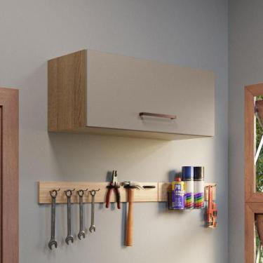 Imagem de Armário Aéreo Multiuso 80cm 1 Porta Basculante Agata Madesa R, Rustic/