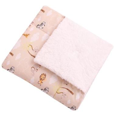 Imagem de Manta com Sherpa Dupla Face para Bebê Safari Bege 01 Peça - Amora Baby