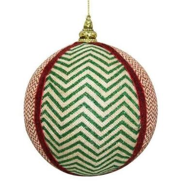 Imagem de Enfeite De Natal Bola Verde Vermelha Arvore/Mesa/Porta 08Cm - Zona Liv