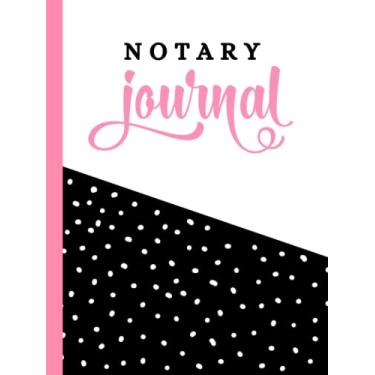 Imagem de Hardcover Notary Journal: 8.5x11 Large Notarial Logbook/With 200 Numbered Pages - Two Record Logs Per Page / 400 Records/Ledger Book Gift For ... / Abstract Dot - Black White Geometric Art