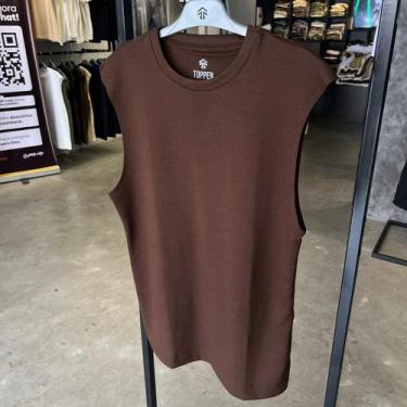 Imagem de Regata Oversized - Toppen Jeans, G, Marrom