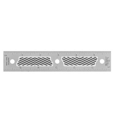 Imagem de JessEm Régua de precisão 07410 de aço inoxidável de 15 cm com aderência flexível patenteada e marcações resistentes ao desbotamento