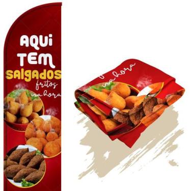 Imagem de Bandeira Para Wind Banner (só tecido) Aqui tem Salgados - Fadrix