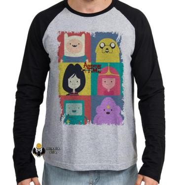 Imagem de Camiseta Manga Longa blusa Adventure Time moldura - Empório Dutra, P  