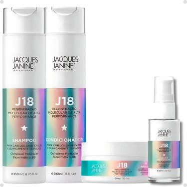 Imagem de Kit Jacques Janine J18: Shampoo, Condicionador, Máscara 80g e Leave-In 30ml