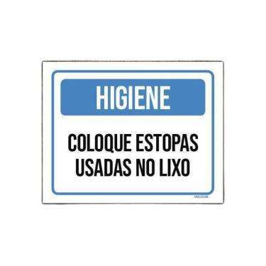 Imagem de Placa Higiene Coloque Estopas Usadas No Lixo 36X46
