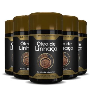 Imagem de 5X OLEO DE LINHAÇA 60CAPS PREMIUM HF SUPLEMENTOS-Unissex