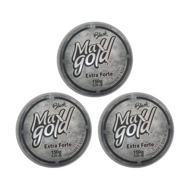 Imagem de Cera Capilar Maxgold Modeladora Black 150G - Kit Com 3Un