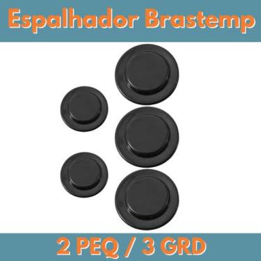 Imagem de Kit 5 Espalhadores P Fogão Brastemp Chapéu 2 Grd + 3 Peq - consul/bras