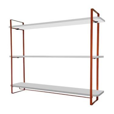 Imagem de Prateleira expositor de troféus com suporte para medalhas Elite - Cobre/branco