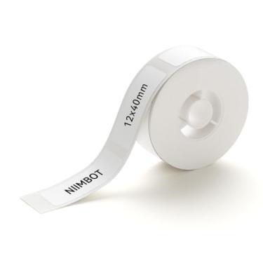 Imagem de NIIMBOT Fita de etiquetagem para etiquetadora D11/D110/D101, 12 x 40 mm (0,47" x 1,57") para substituição de fita de etiquetagem de escritório em casa, branca