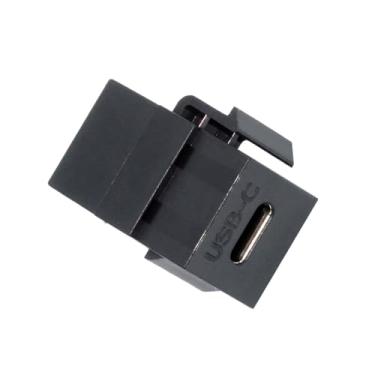 Imagem de xiwai Adaptador Keystone USB2.0 USB-C fêmea para extensão fêmea tipo C conector de acoplador para painel de placa de parede cabo USB