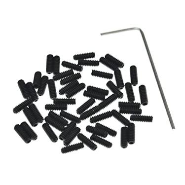 Imagem de Dopro Pacote com 100 parafusos de ajuste de altura para selim de ponte de guitarra pretos nº 4-40 x 5/16 polegadas para Fender Stratocaster/Telecaster