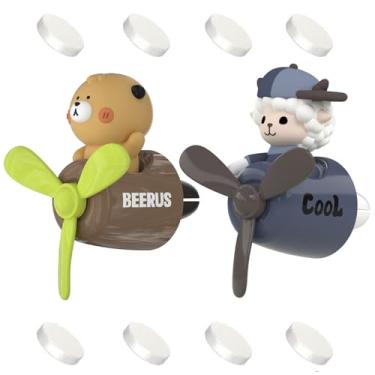 Imagem de 2 peças de purificadores de ar de carro piloto, clipe de ventilação de carro de pato fofo com 8 tabletes perfumados, difusor de ventilador de saída de ar automotivo, decoração de ventilação de