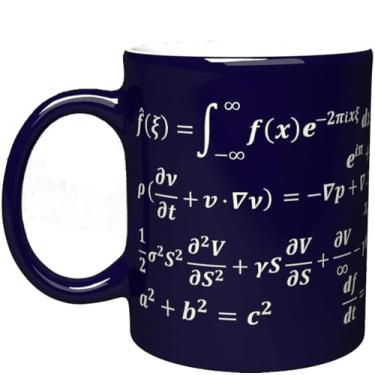 Imagem de NM NEXTMUG Caneca de matemática gravada - com fórmulas matemáticas famosas - Caneca de café de cerâmica engraçada presente lacuna para matemática física professor nerds engenheiro