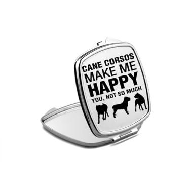 Imagem de Espelho compacto Cane Corsos, presente Cane Corsos, espelho fotográfico Make Me Happy, espelho de maquiagem de viagem, espelho pequeno de mão, espelho de bolso portátil, ideia de aniversário (1,