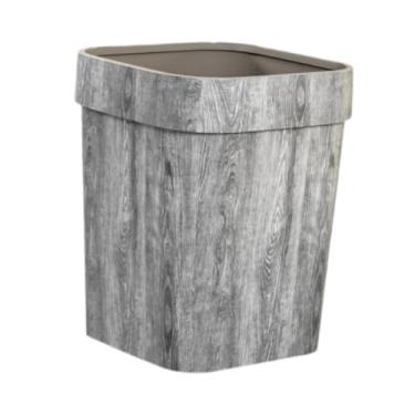 Imagem de Ｂｅｓｇａ Lixeira de lixo portátil decorativa rústica lata de lixo cesto de lixo para banheiro sala de estar cozinha quarto perto da mesa, Cinza, M