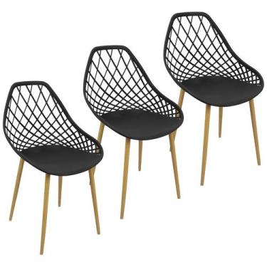 Imagem de Kit 3 Cadeiras Cleo Cloe Clarice Web Jardim Assento Polipropileno - Li