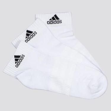 Imagem de Kit Meia Adidas Sportswear Ankle 3 Pares Branca e, M
