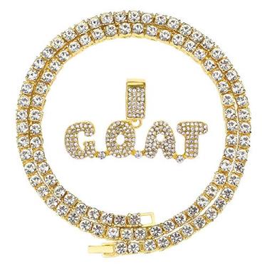 Imagem de HH BLING EMPIRE Correntes com pingente gelado para homens, prata, ouro, diamante, letra, nome para meninos, hip hop, cabra, joias de rapper, presentes, Zinco, Strass