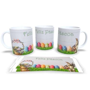 Imagem de Canecas de Porcelana Personalizada Páscoa Encanto e Doçura em Cada Gole